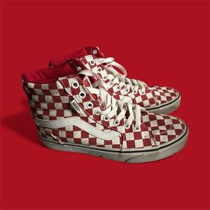 Vans Filmore Hi. High Top Sneakers. W size 8. Red & White Checkered High-Top